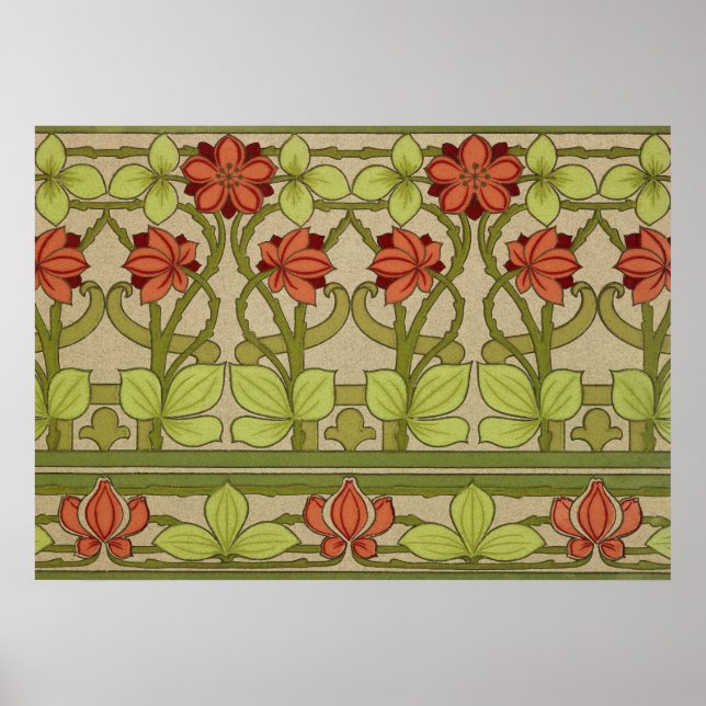 Frieze Border Art Nouveau Floral Poster (Front)