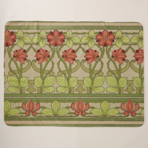 Frieze Border Art Nouveau Floral Sherpa Blanket