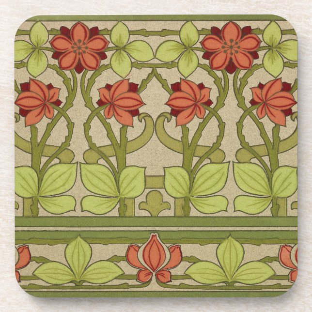 Frieze Border Art Nouveau Wallpaper Coaster (Front)