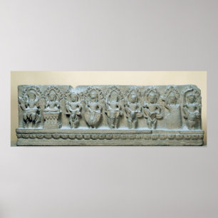 Frieze depicting nine divinities poster