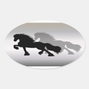 Frieze horse oval sticker