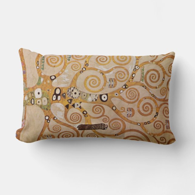 Frieze II by Gustav Klimt Lumbar Pillow (Front)