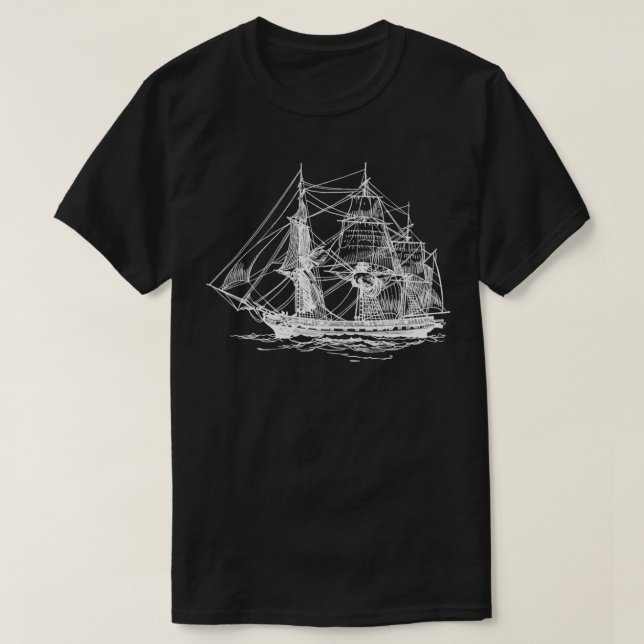Frigate Sailing Ship T-Shirt (Design Front)