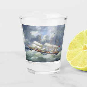 Frigate Training ship Atalanta 1885 Shot Glass
