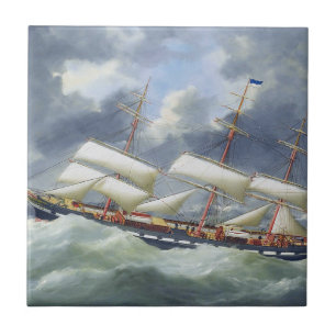 Frigate Training ship Atalanta 1885 Tile