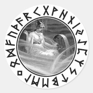 Frigg Rune Shield Classic Round Sticker
