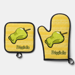 Friggitello Chili Pepper Oven Mitt & Pot Holder Set