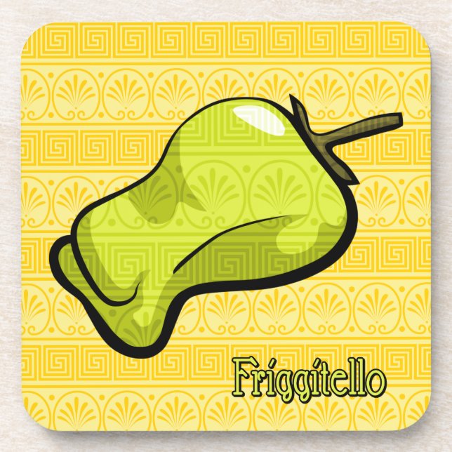 Friggitello Chili Pepper Plastic Coaster (Front)