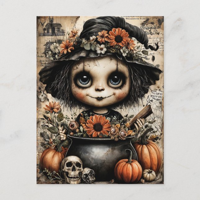 Fright & Delight Halloween Holiday Postcard (Front)