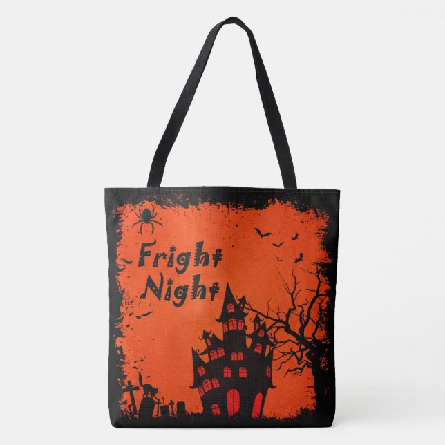 Fright Night Haunted House Tote Bag (Front)
