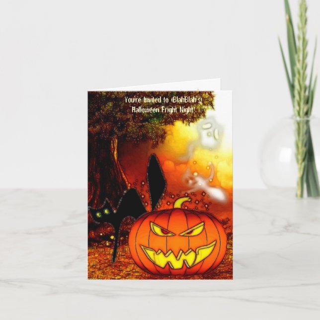 Fright Nights Halloween Party Invite (Front)