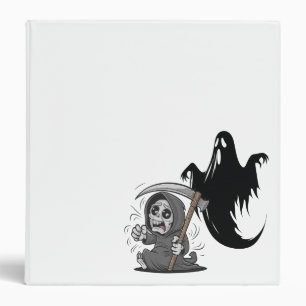 Frightened grim reaper and ghost. binder