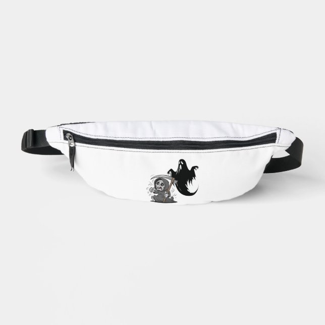 Frightened grim reaper and ghost. fanny pack (Front)