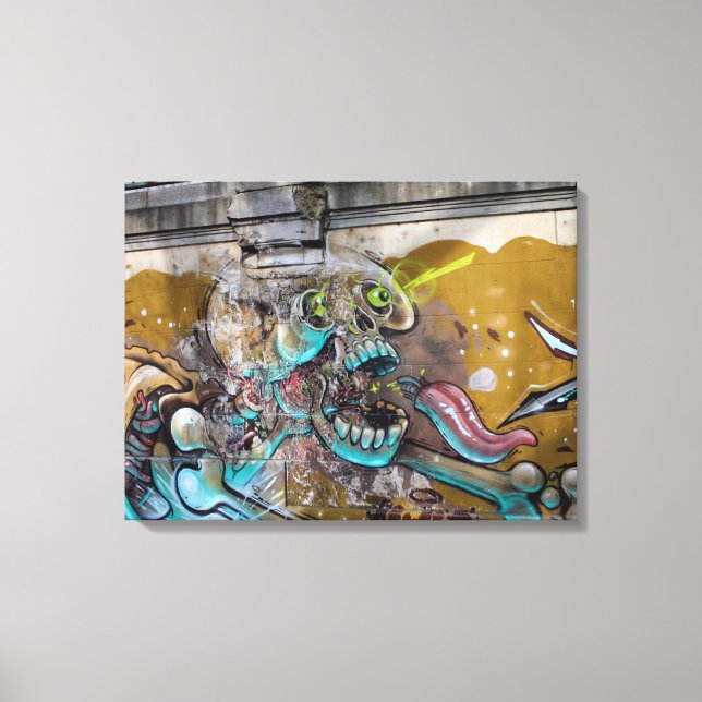 Frightened Skull Canvas Print (Front)