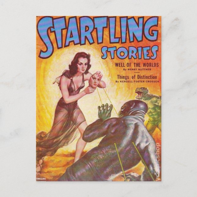 Frightened Swamp Man Postcard (Front)