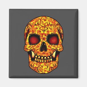 Frightening Halloween skull with red eyes Magnet