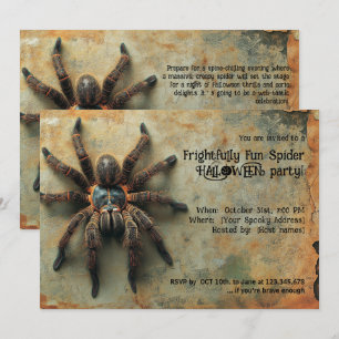 Frightfully Fun Spider Halloween Party Invitation
