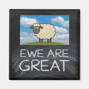 Frigo Magnet "Ewe Are Great" jeu de mots pour mout