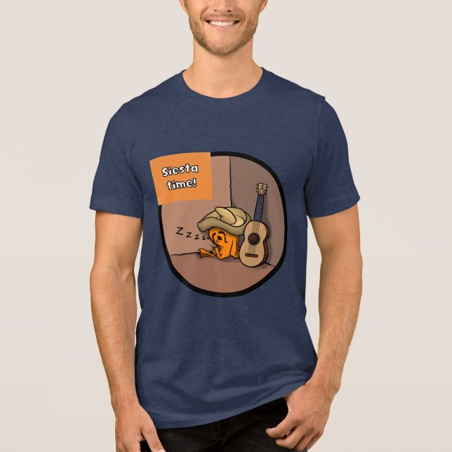 Frijole Frog Siesta Men's Navy Blue T-Shirt Tri-Blend Shirt (Front)