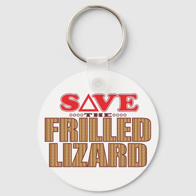 Frilled Lizard Save Keychain (Front)