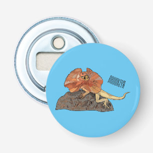 Frilled-neck lizard cartoon illustration bottle opener