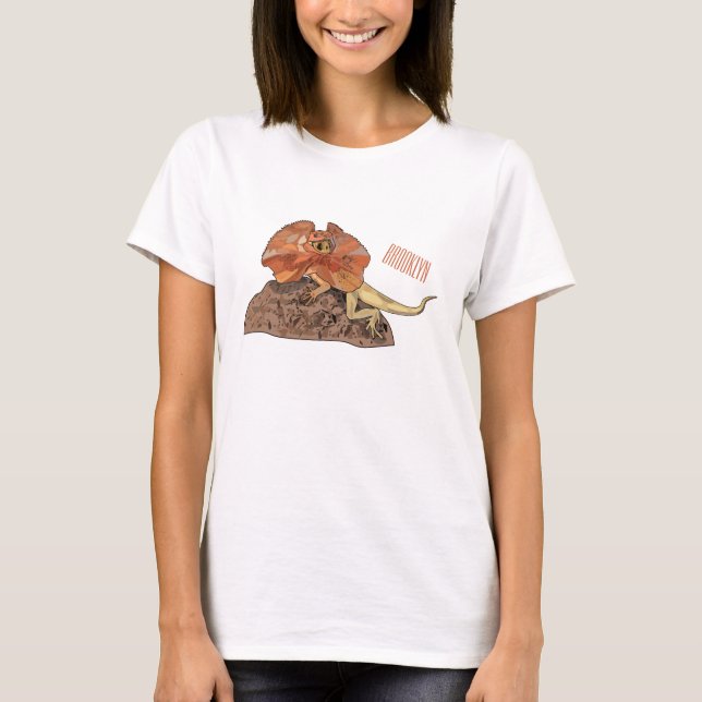 Frilled-neck lizard cartoon illustration T-Shirt (Front)