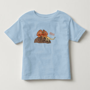 Frilled-neck lizard cartoon illustration toddler t-shirt