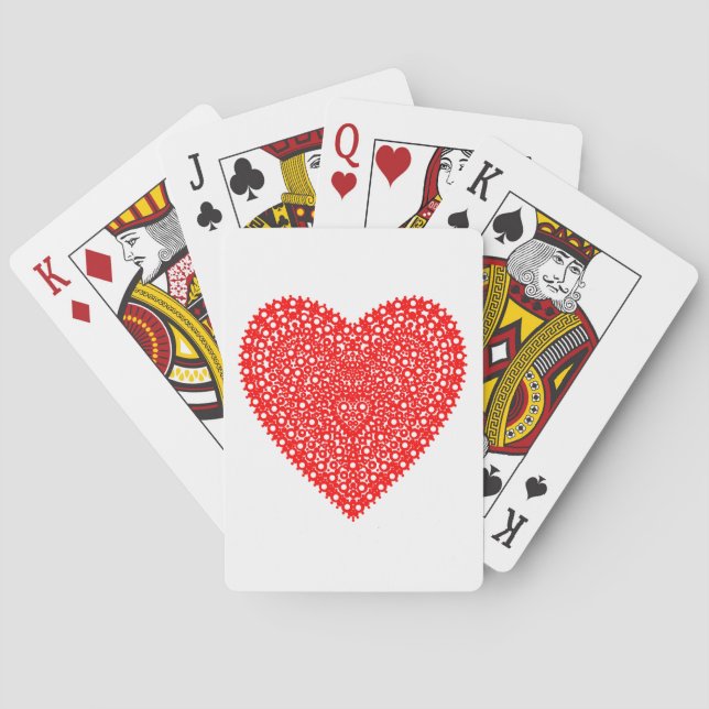 Frilly Circles Heart Playing Cards (Back)