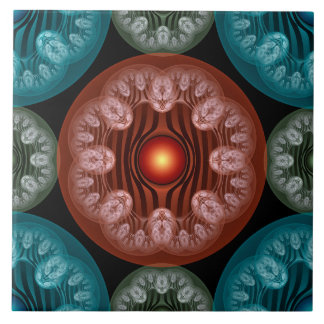 Frilly colourful decoration tile