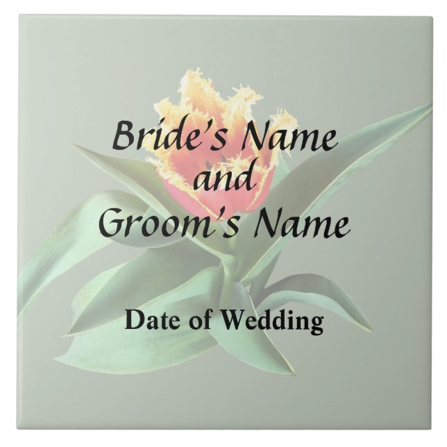 Frilly Orange Tulip Wedding Products Tile (Front)