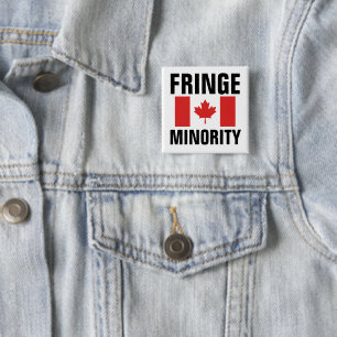 Fringe Minority with Canada Flag 2 Inch Square Button
