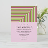 Fringe Stripes Lilac Wedding Invitation