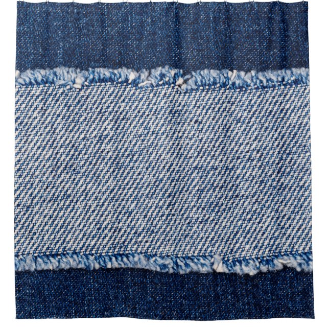Fringed denim blue jeans frame. (Front)