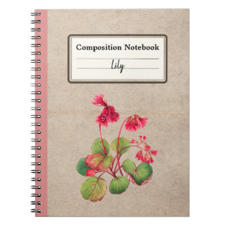 Fringed Galax Flower Personalized Composition Notebook