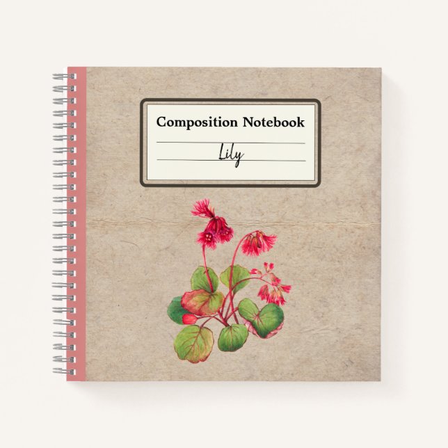 Fringed Galax Flower Personalized Composition Notebook (Front)