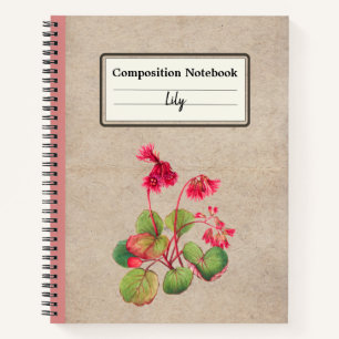 Fringed Galax Flower Personalized Composition Notebook