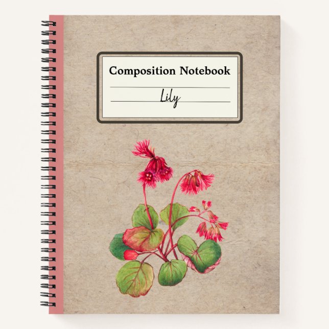 Fringed Galax Flower Personalized Composition Notebook (Front)