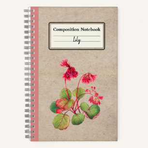 Fringed Galax Flower Personalized Composition Notebook