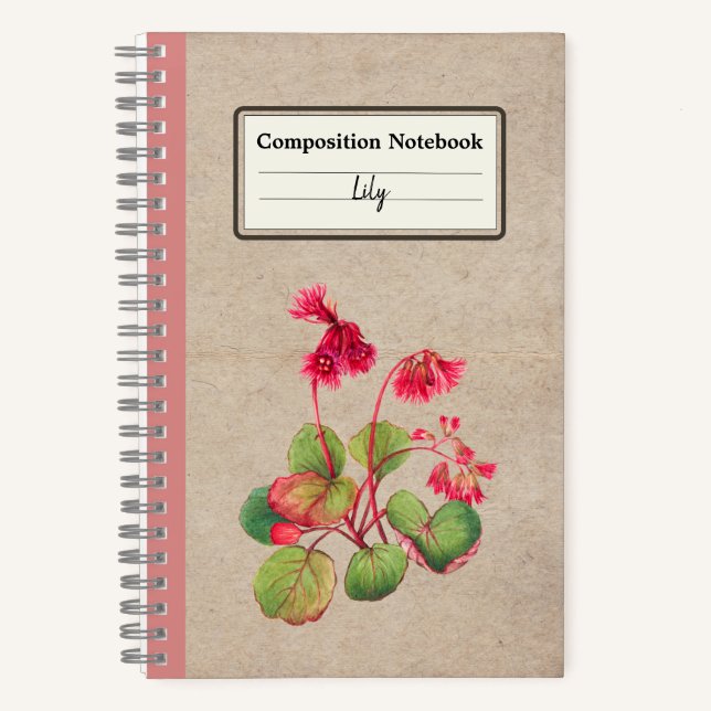 Fringed Galax Flower Personalized Composition Notebook (Front)