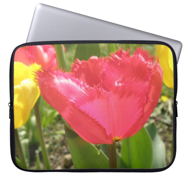 Fringed Tulips Laptop Bag (Front)