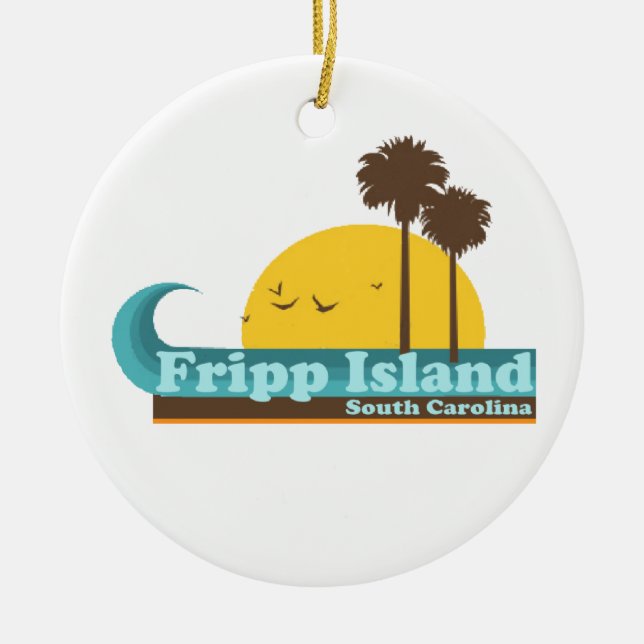 Fripp Beach Ceramic Ornament (Front)