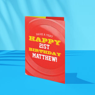 Frisbee Add Your Name and Year Birthday Card