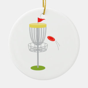 Frisbee Disc Golf Ceramic Ornament