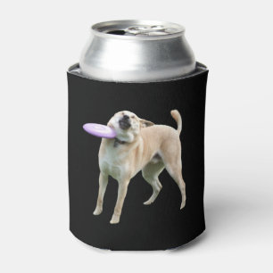 Frisbee Dog Meme Double Sided Black Can Cooler