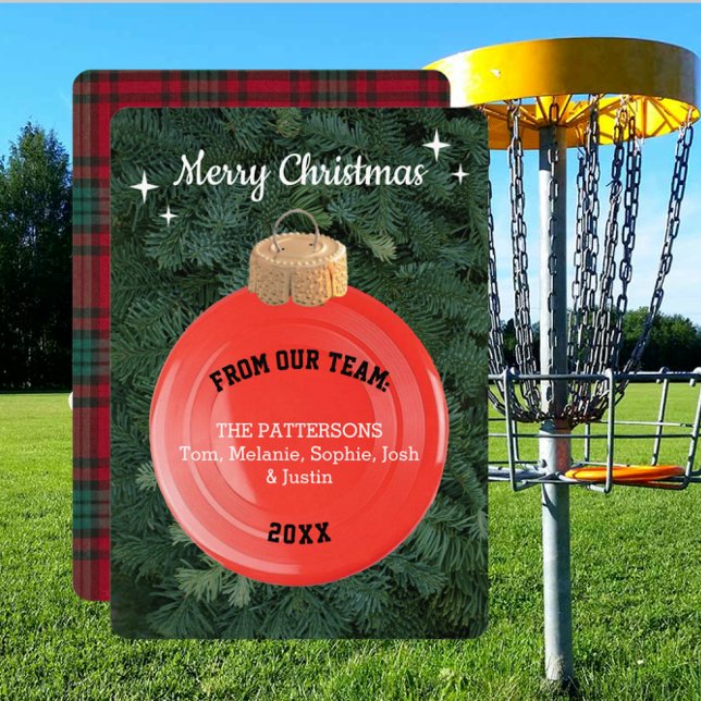 Frisbee Fan Personalized Ornament Christmas Card (Creator Uploaded)