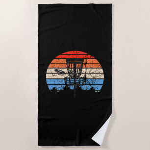 Frisbee Golf Disc Golf Retro Beach Towel