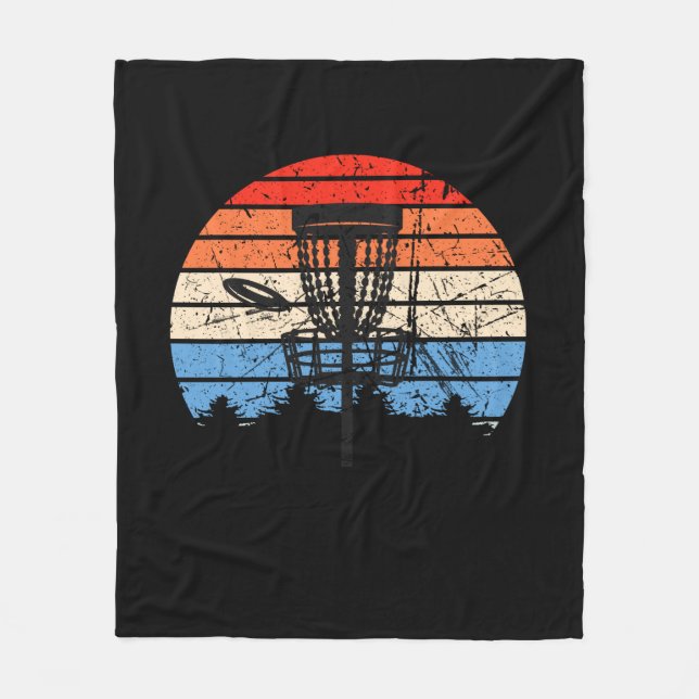 Frisbee Golf Disc Golf Retro Fleece Blanket (Front)