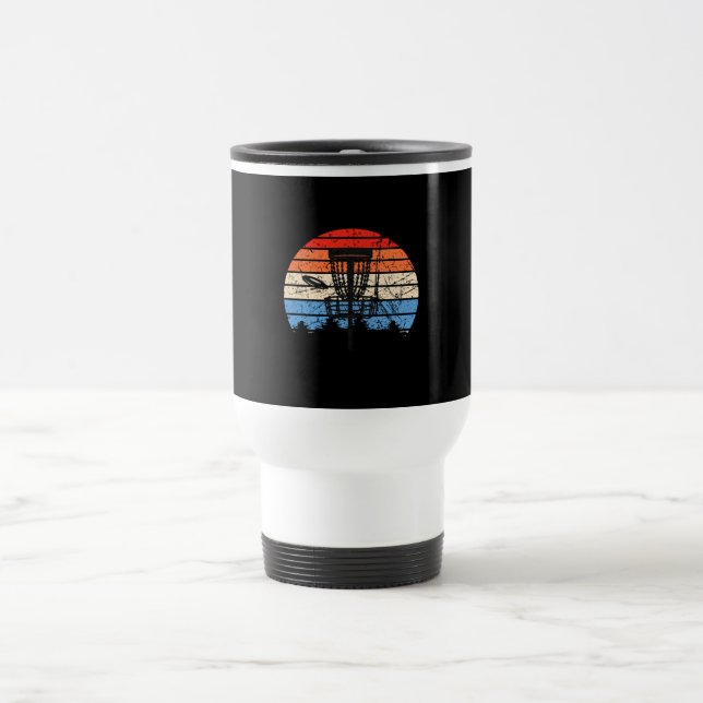 Frisbee Golf Disc Golf Retro  Travel Mug (Center)