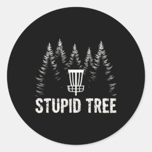 Frisbee Golf Disc Sport Stupid Tree Funny Disc Gol Classic Round Sticker