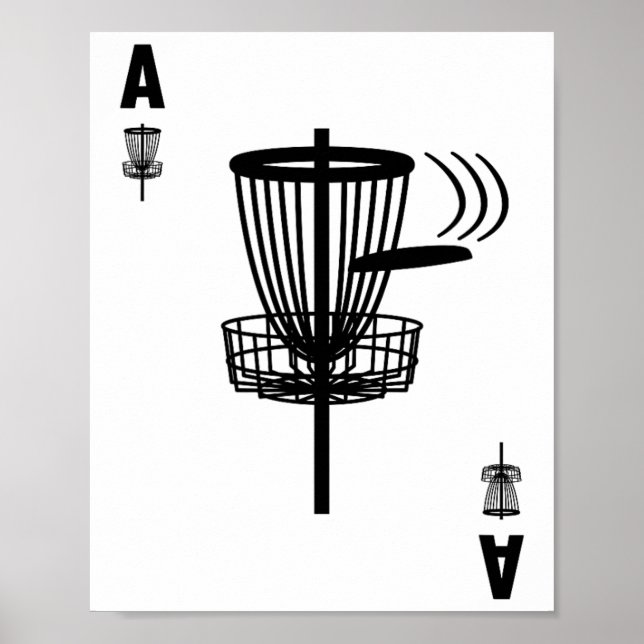 Frisbee Golf Hole In One Ace Card Funny Disc Golf  Poster (Front)